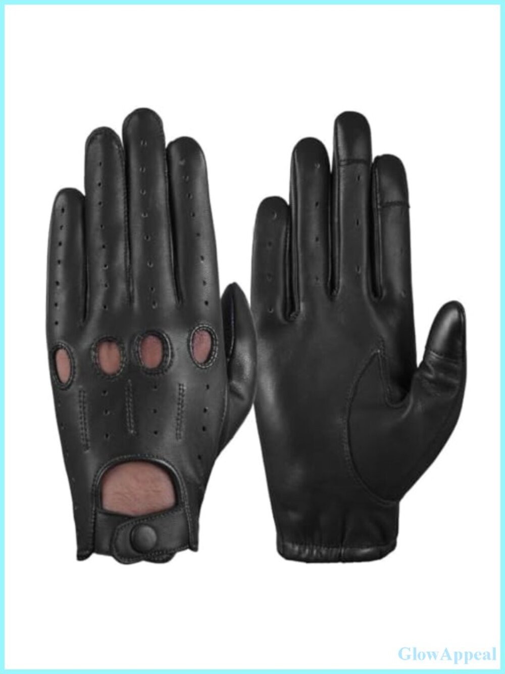 Men's Touchscreen Genuine Leather Driving Gloves Classic Knuckle Cut Breathable